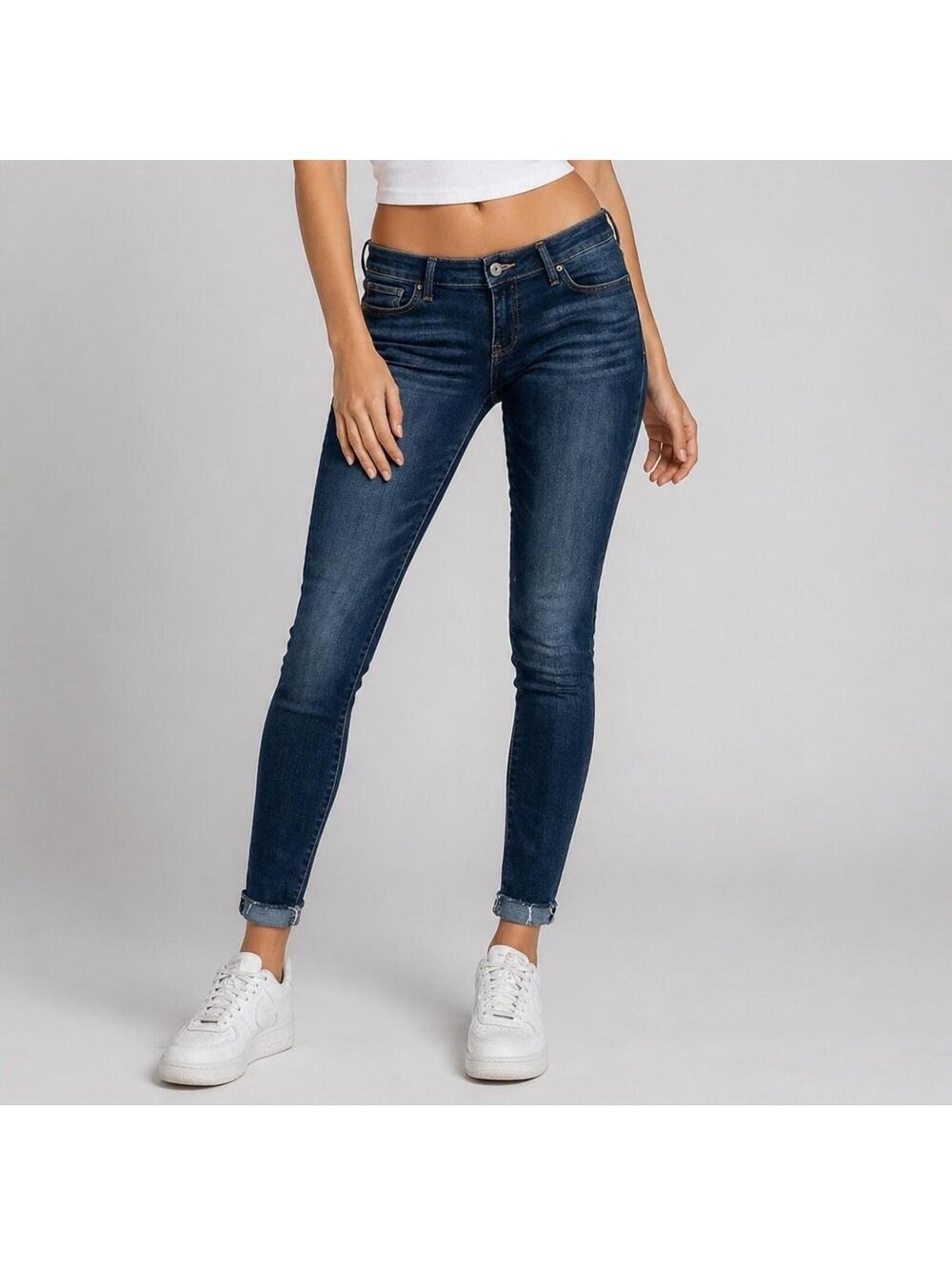 Lucky Brand Lolita Skinny Jeans Women 6/28 Stretch Raw Hem Denim